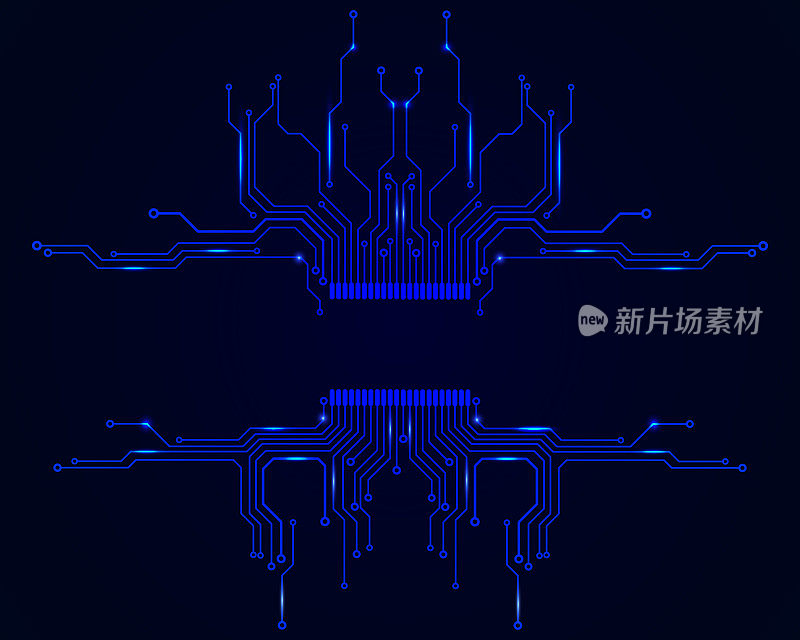 Circuit Board Technology Information Frame Pattern Concept Vector Background.